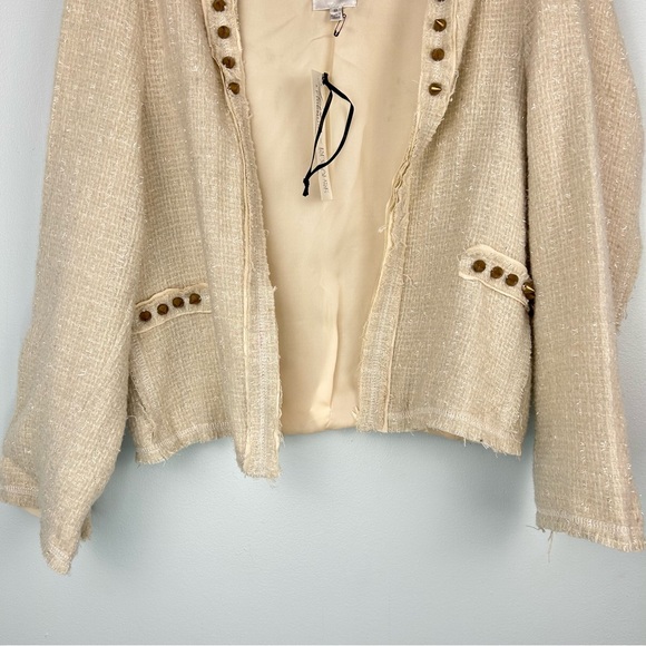 Lovers + Friends x Because I’m Addicted En Vogue Jacket in Cream Tweed/Stud M - Picture 3 of 15